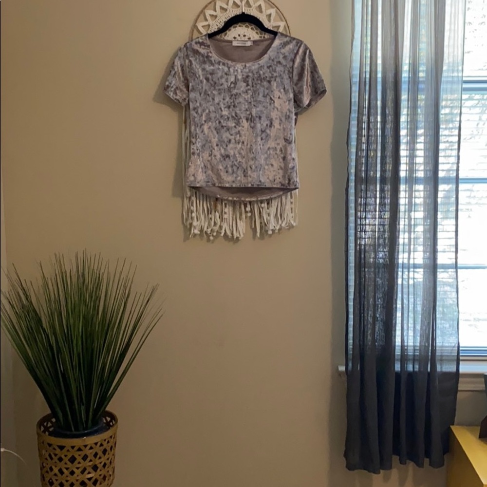 Velvet Nude Short Sleeved Crop Top